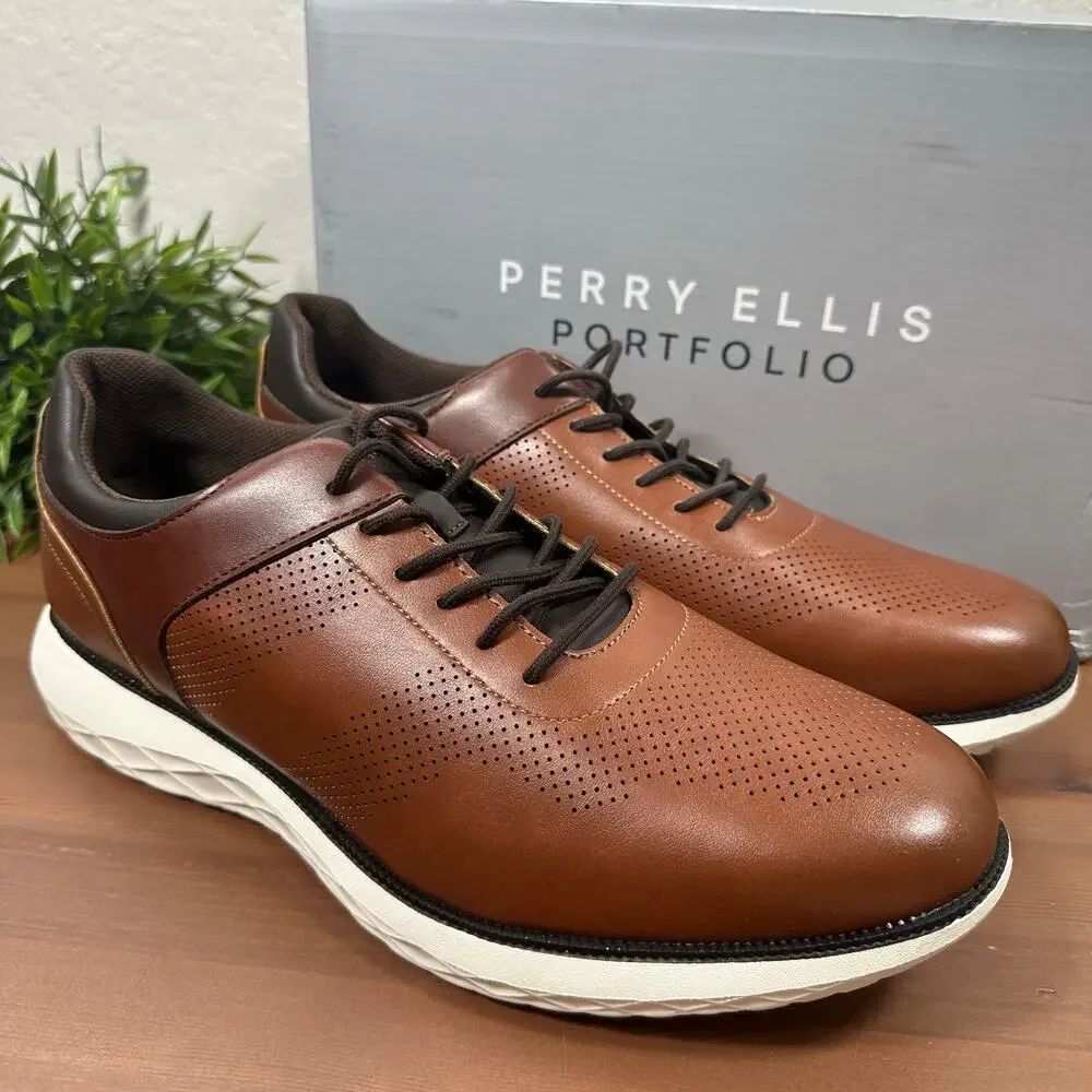Perry‎ Ellis Portfolio Men's Casual Brown Shoes Size 10